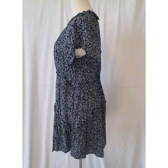 Anthropologie Womens Navy Blue Dotted Robin Tiered Mini Dress Small - Picture 4 of 6